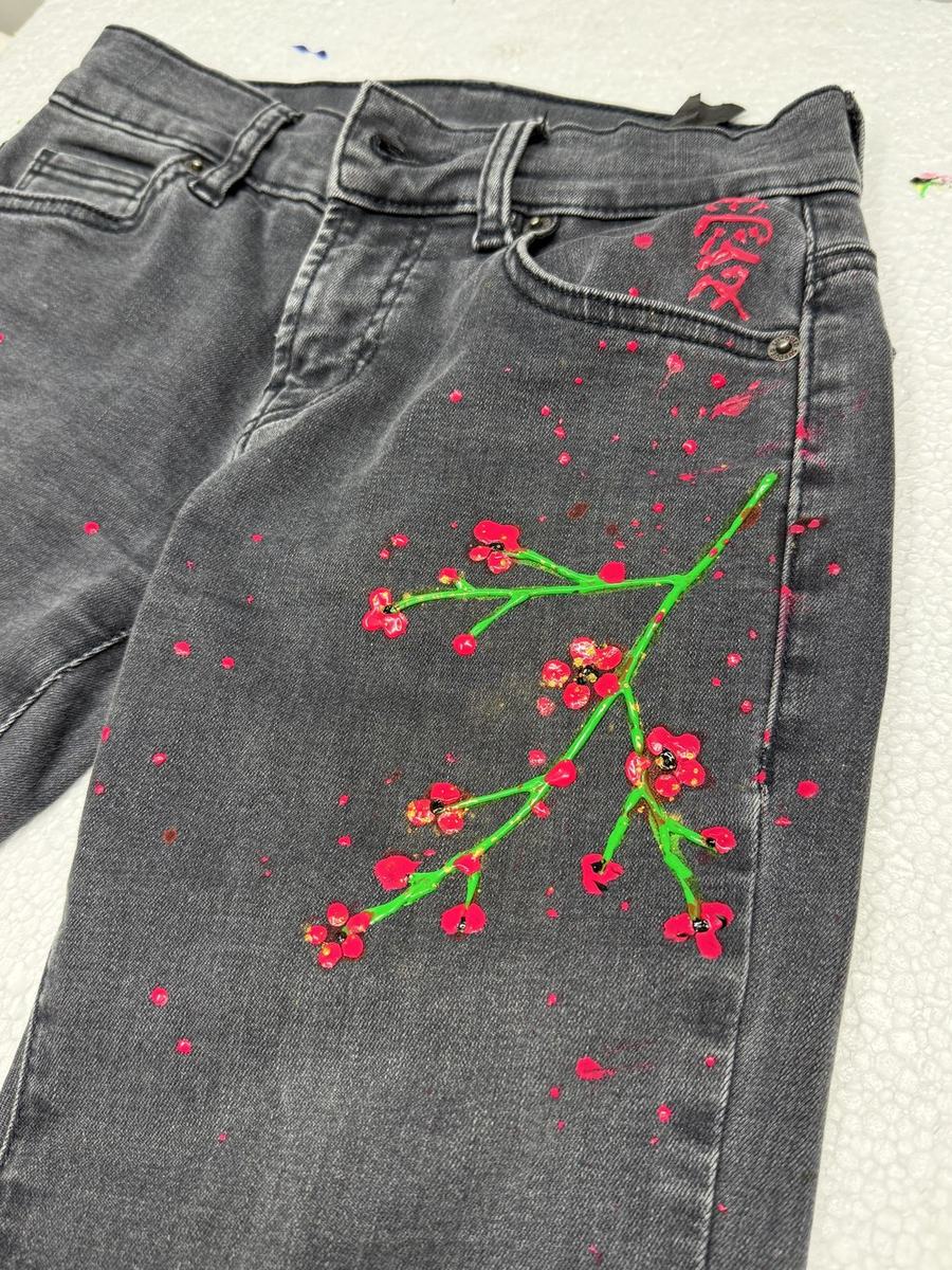 Sakura Splash II - hand-painted wearable art by MD25Arts, Marius Demeter