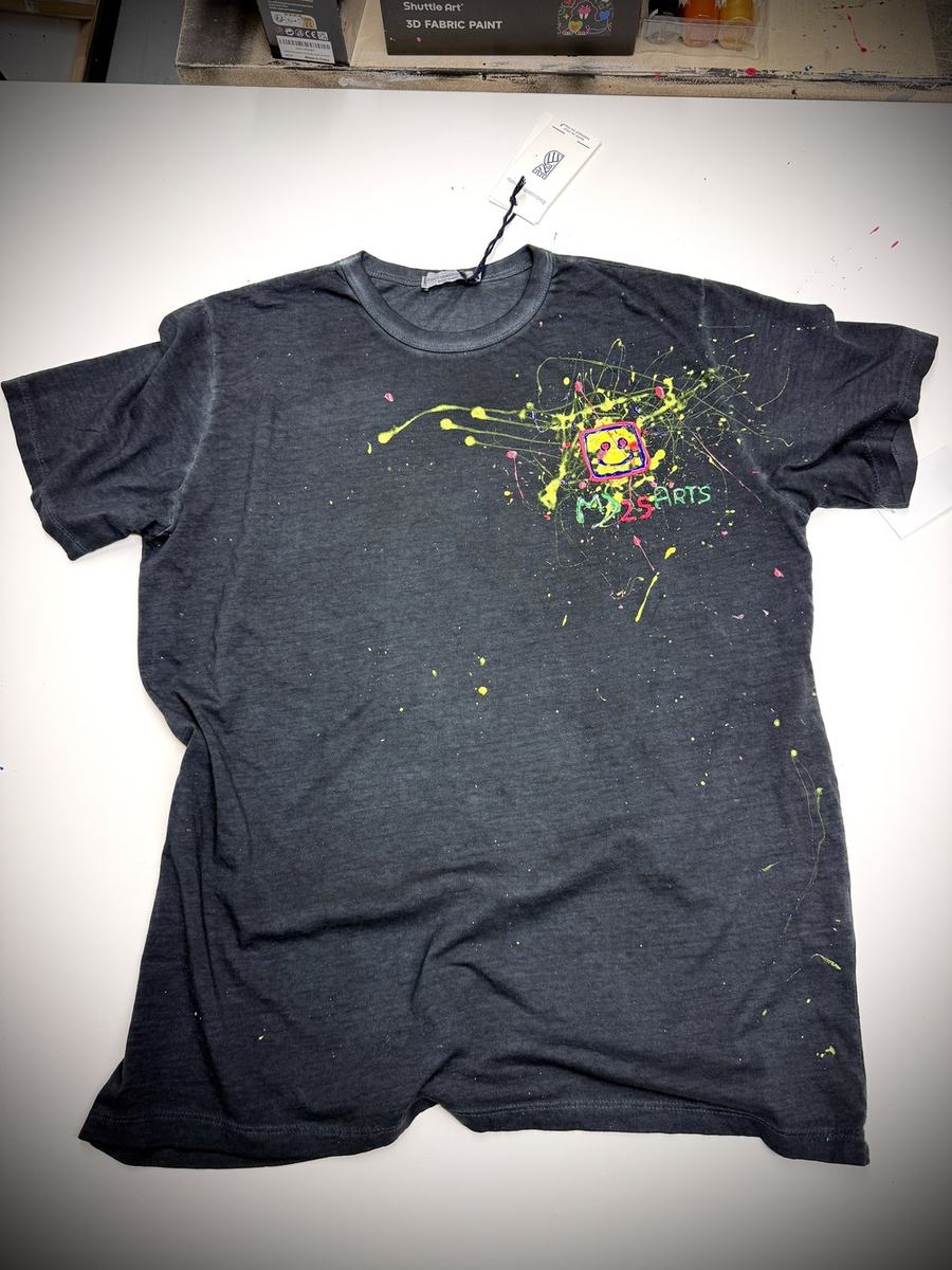 Yellow Burst Smiley - hand-painted wearable art by MD25Arts, Marius Demeter